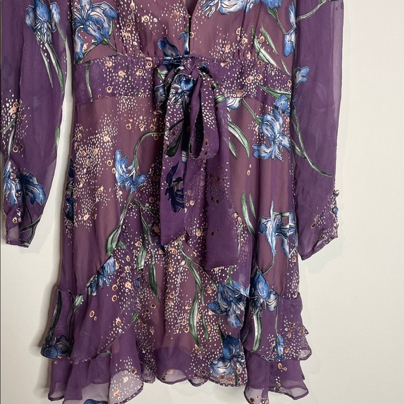 For Love And Lemons | Women’s Purple Floral Sheer Cleo Mini Dress Size Small NWT - Picture 3 of 8